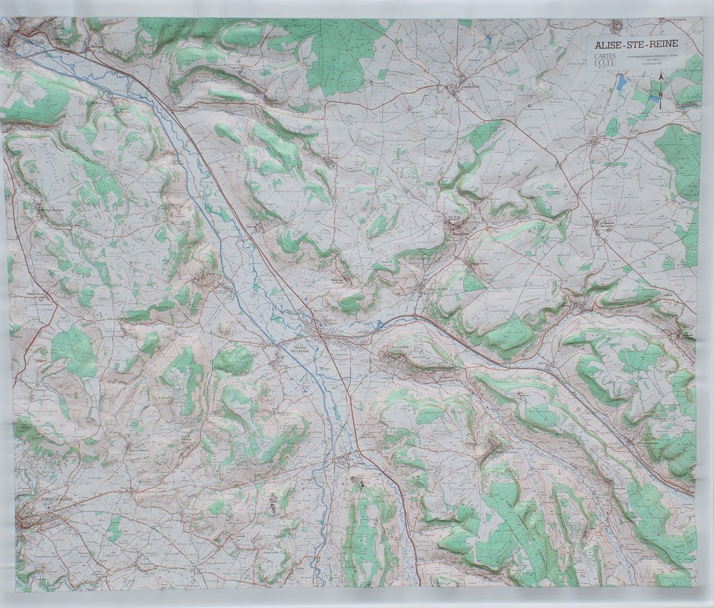 Carte en relief Alise St Reine, Mont Auxois